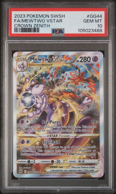 PSA 10 SWORD AND SHIELD CROWN ZENITH #GG44 FA/MEWTWO VSTAR