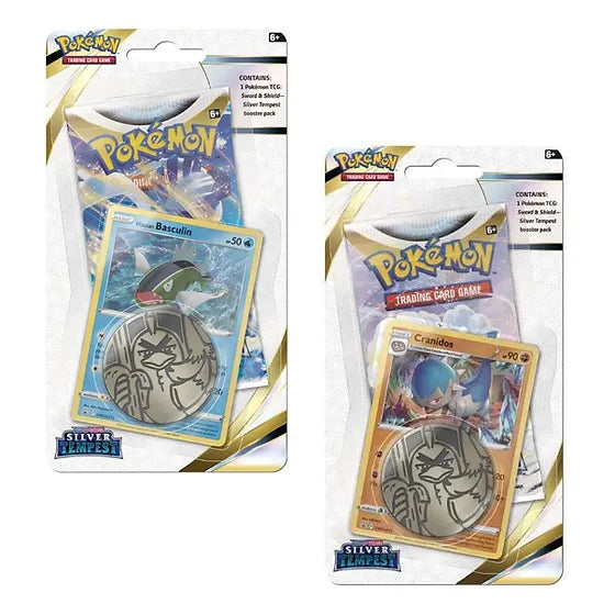 Pokemon Silver Tempest Coin Blister Pack - Basculin or Cranidos